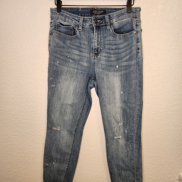 Judy Blue Women Jeans 30 Blue Denim Slim Fit Stretch Distressed jeans - Picture 4 of 16